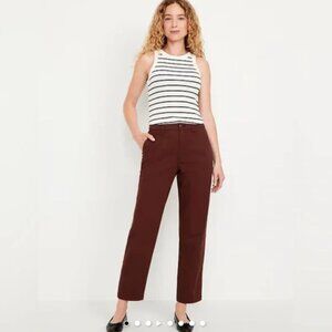 Old Navy Brown High Rise OG Chino Ankle Pant L